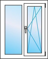 Готовое двустворчатое окно 1360*1470 Veka Proline 70